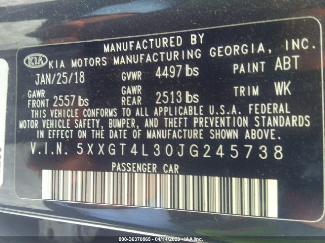 5XXGT4L30JG245738 KIA Optima S