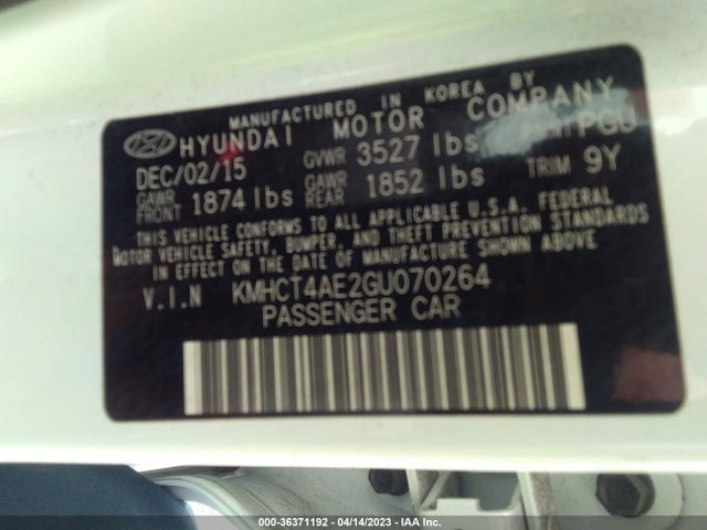 Hyundai ACCENT SE 2016 KMHCT4AE2GU070264 Image 10