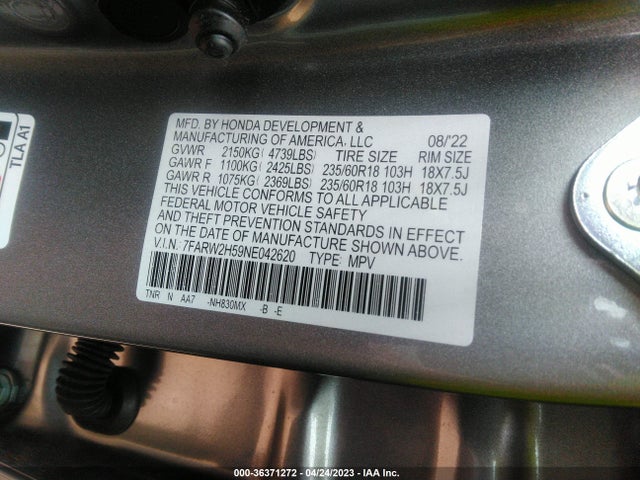 Honda CR-V EX 2022 7FARW2H59NE042620 Image 10