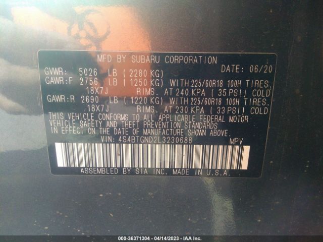 4S4BTGND2L3230688 Subaru Outback Limited Xt