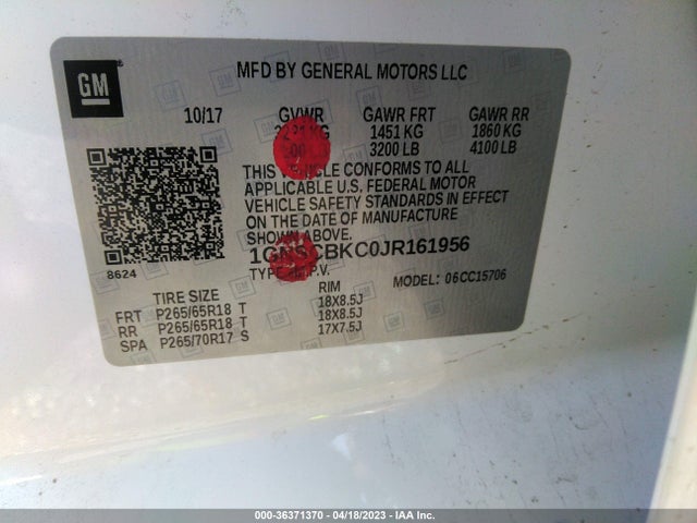 Chevrolet Tahoe Lt 2018 1GNSCBKC0JR161956 Image 11