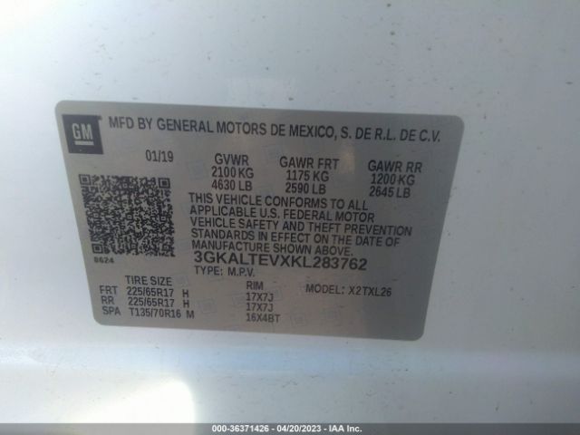3GKALTEVXKL283762 GMC Terrain Sle