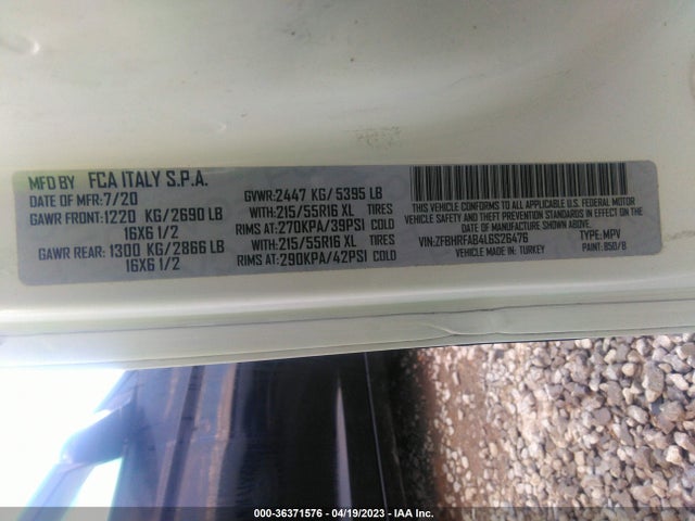 2020 Ram Promaster City, VIN: ZFBHRFAB4L6S26476