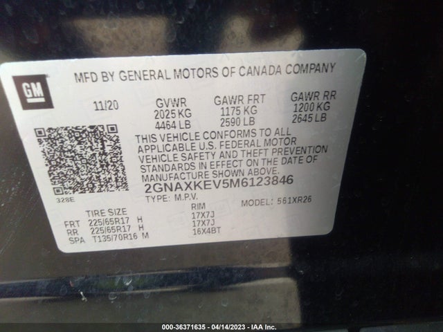 Chevrolet EQUINOX LT 2021 2GNAXKEV5M6123846 Image 9