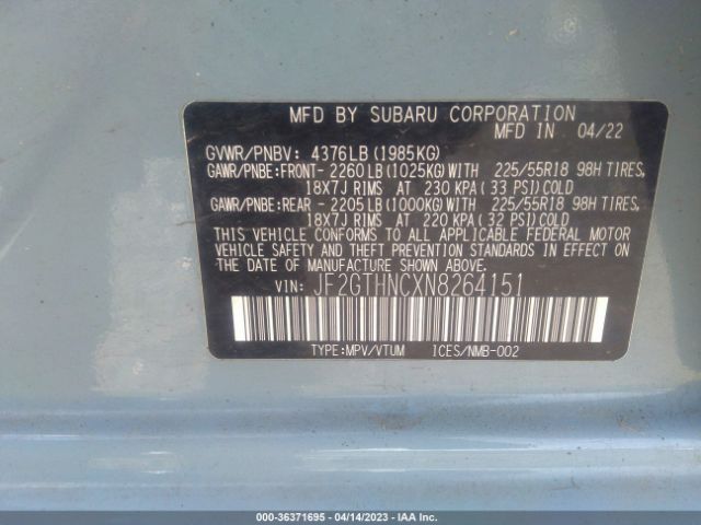 JF2GTHNCXN8264151 Subaru Crosstrek Limited