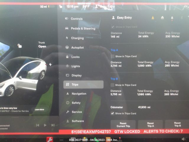 5YJ3E1EAXMF042737 Tesla Model 3 Standard Range Plus