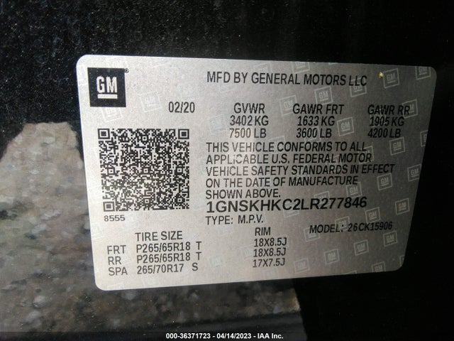 Chevrolet Suburban Lt 2020 1GNSKHKC2LR277846 Image 9