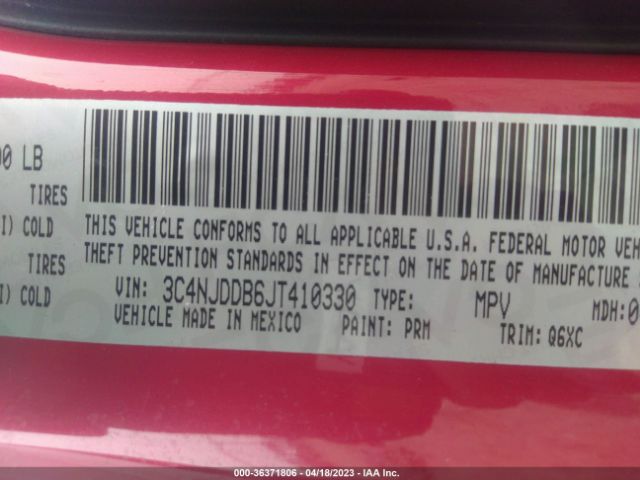 3C4NJDDB6JT410330 Jeep Compass Trailhawk
