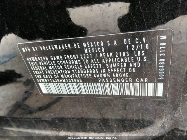 3VWD17AJ6HM303806 Volkswagen Jetta 1.8t Sport