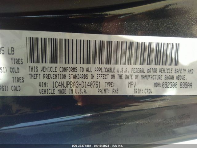 1C4NJPBA3HD140761 Jeep Patriot Sport
