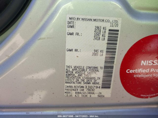 1N4BL4CV5MN330794 Nissan Altima 2.5 Sr