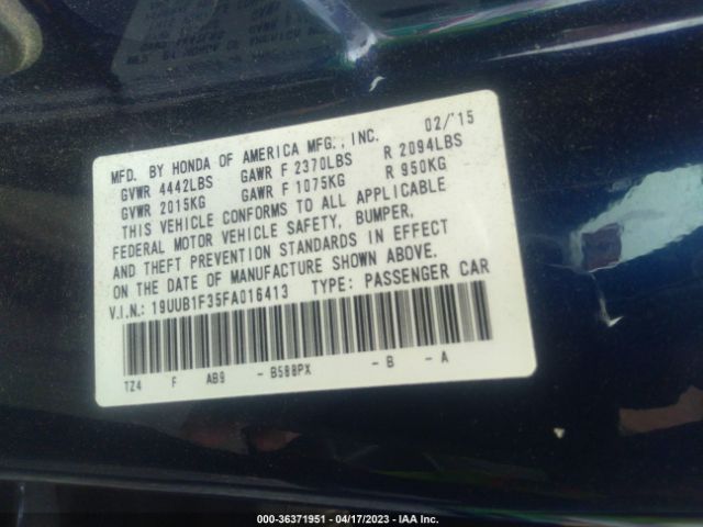 19UUB1F35FA016413 Acura TLX