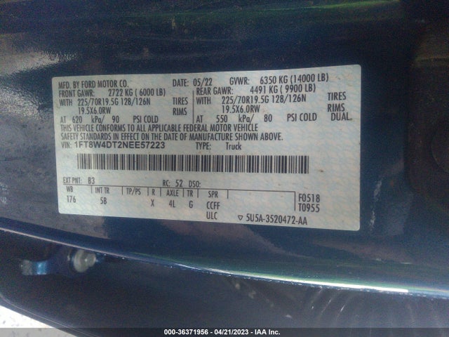 2022 Ford F-450, VIN: 1FT8W4DT2NEE57223