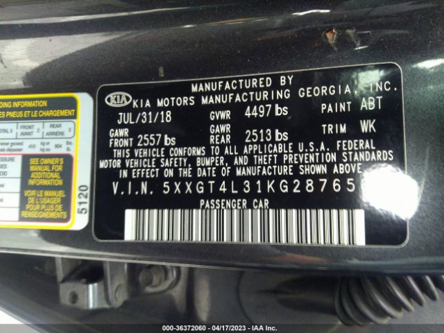 5XXGT4L31KG287658 KIA Optima Lx