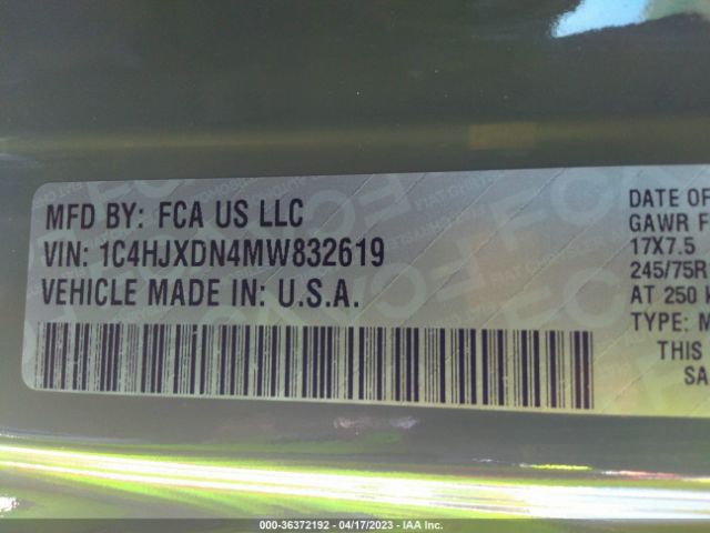 1C4HJXDN4MW832619 Jeep Wrangler Unlimited Sport S
