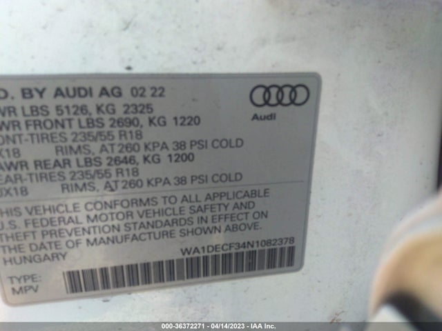 WA1DECF34N1082378 Audi Q3 S Line Premium