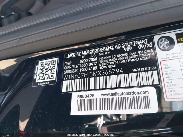 2021 Mercedes-Benz G-Class, VIN: W1NYC7HJ3MX365794