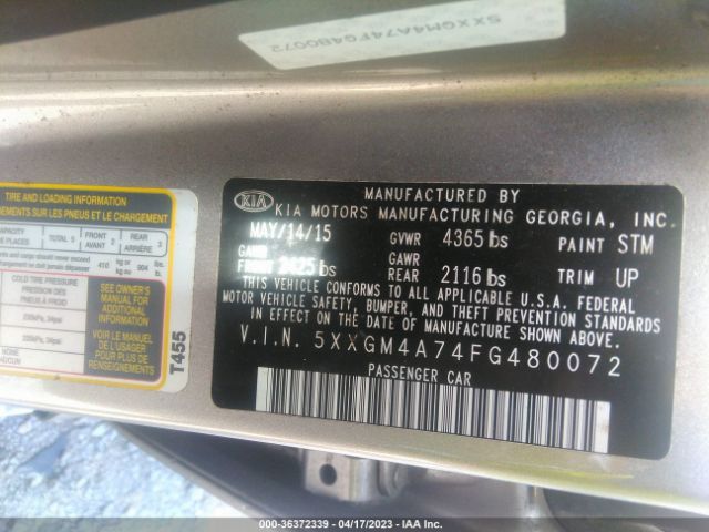 5XXGM4A74FG480072 KIA Optima Lx