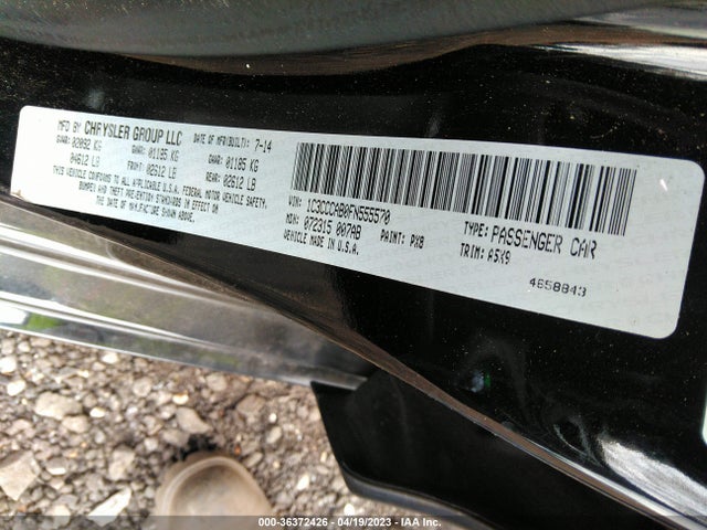 2015 CHRYSLER 200 LIMITED VIN: 1C3CCCAB0FN555570