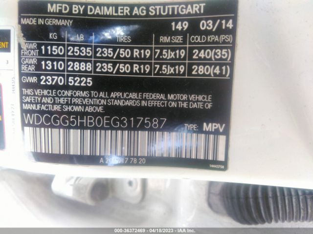 WDCGG5HB0EG317587 Mercedes-Benz Glk-class Glk 350