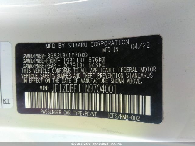 JF1ZDBE11N9704001 Subaru Brz Limited