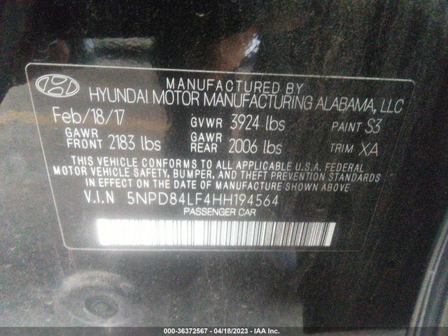 Hyundai ELANTRA SE 2017 5NPD84LF4HH194564 Image 10