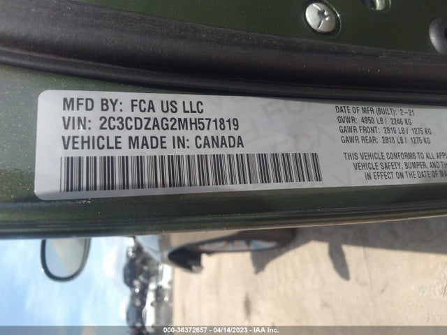 Dodge Challenger Sxt 2021 2C3CDZAG2MH571819 Image 9