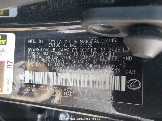 2020 Lexus ES, VIN: 58AC21B15LU008289