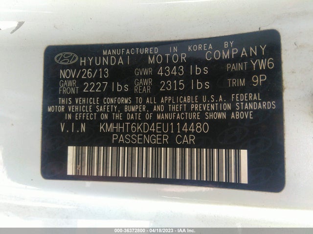 Hyundai Genesis Coupe 2.0t 2014 KMHHT6KD4EU114480 Image 9