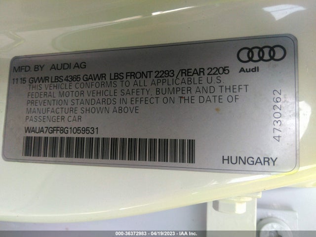 Audi A3 1.8t Premium 2016 WAUA7GFF8G1059531 Image 9