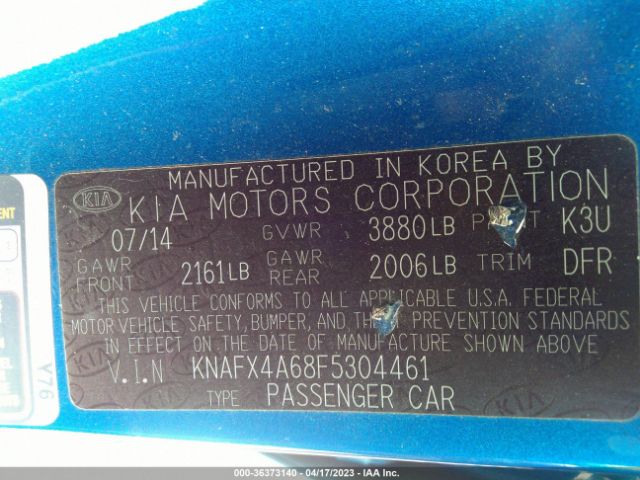 KNAFX4A68F5304461 KIA FORTE LX