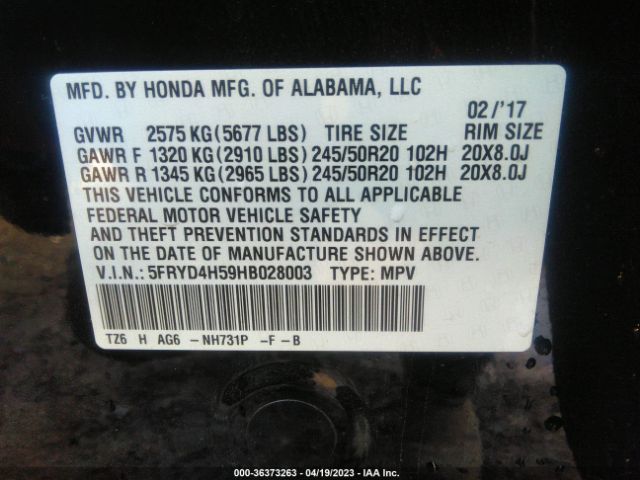 5FRYD4H59HB028003 Acura Mdx W/technology Pkg