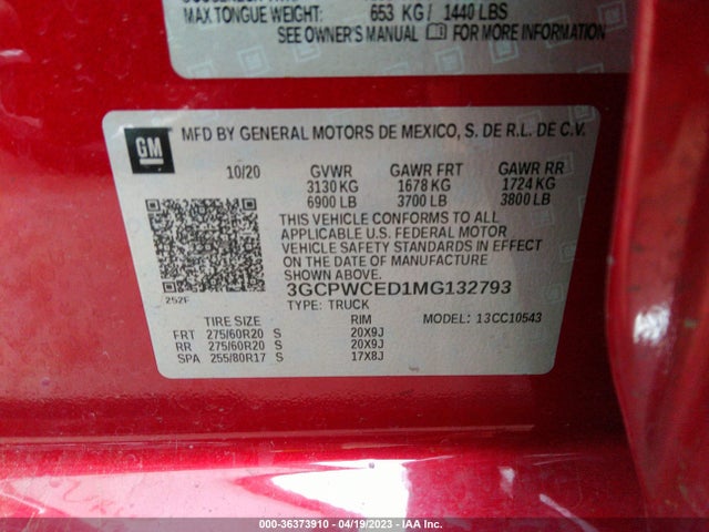Chevrolet Silverado 1500 Lt 2021 3GCPWCED1MG132793 Image 9