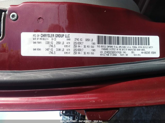 Dodge Grand Caravan Sxt 2014 2C4RDGCG6ER147420 Image 9