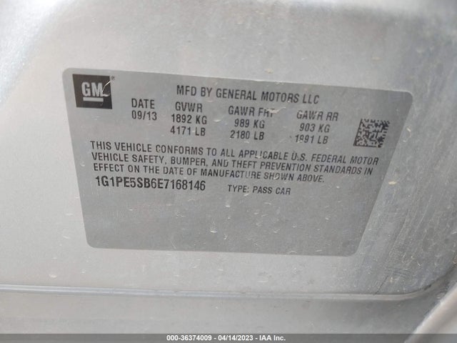 Chevrolet Cruze 2lt 2014 1G1PE5SB6E7168146 Image 11