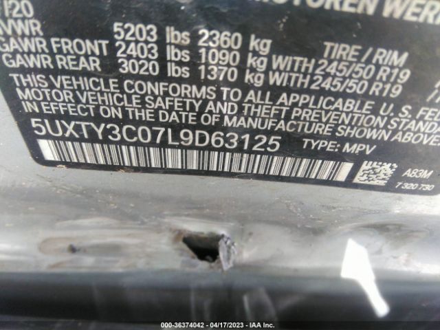 5UXTY3C07L9D63125 BMW X3 Sdrive30i
