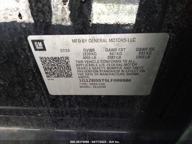 Chevrolet MALIBU LS 2020 1G1ZB5ST5LF009986 Image 9