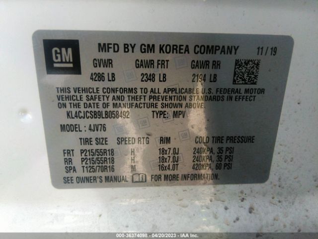KL4CJCSB9LB058492 Buick Encore Essence