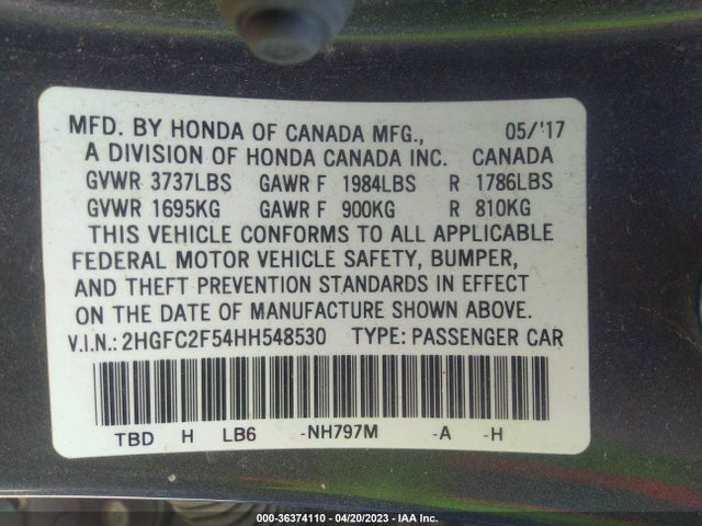 Honda Civic Sedan Lx 2017 2HGFC2F54HH548530 Image 9
