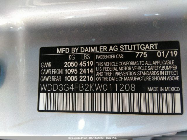 WDD3G4FB2KW011208 Mercedes-Benz A-class A 220