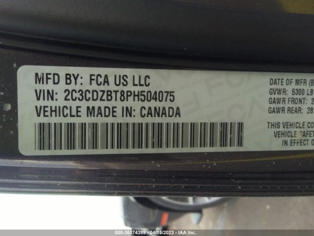 2C3CDZBT8PH504075 Dodge Challenger R/t