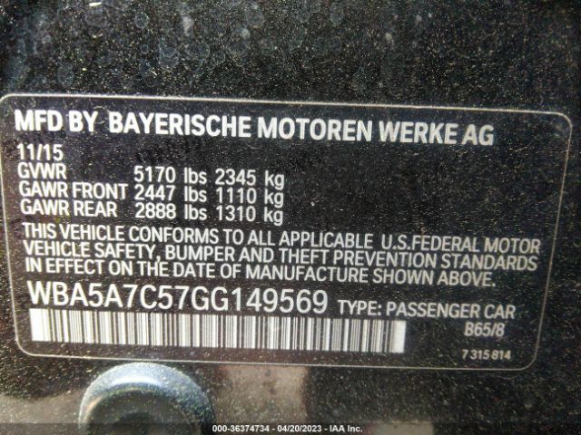 WBA5A7C57GG149569 BMW 5 Series 528i Xdrive
