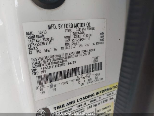 1FMJU1H52EEF14789 Ford Expedition Xlt/king Ranch