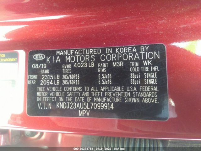 KNDJ23AU5L7099914 KIA SOUL LX