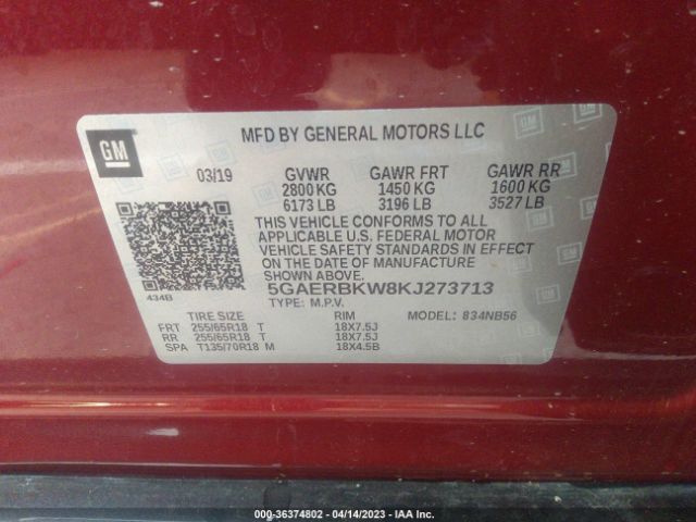 5GAERBKW8KJ273713 Buick Enclave Essence
