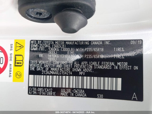 2020 Lexus RX, VIN: 2T2AZMAAXLC154214