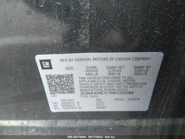 Chevrolet EQUINOX LS 2021 2GNAXHEV7M6156284 Image 9