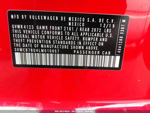 3VWCB7BU4LM010657 Volkswagen Jetta S/se/r-line