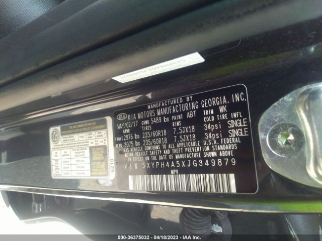 5XYPH4A5XJG349879 KIA Sorento Ex V6