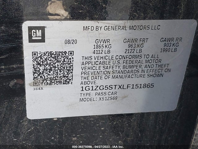 Chevrolet MALIBU RS 2020 1G1ZG5STXLF151865 Image 11
